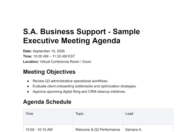 handle your administrative support and calendar management